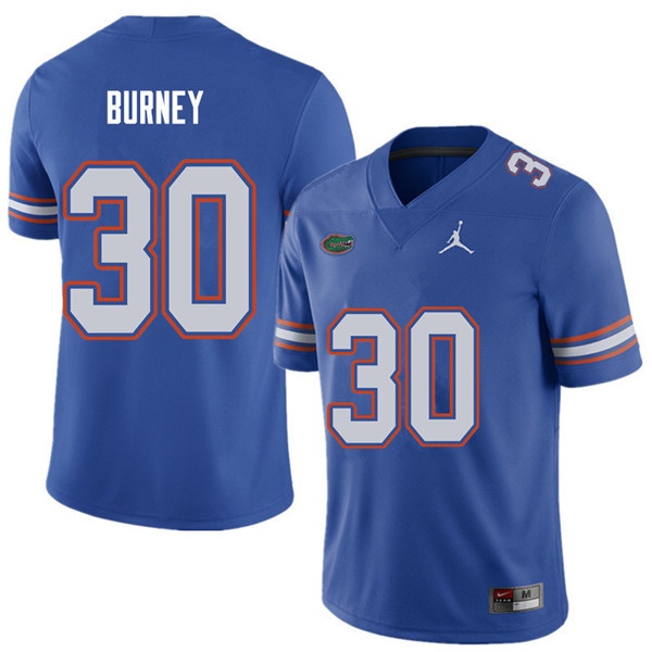 Jordan Brand Men #30 Amari Burney Florida Gators College Football Jerseys Sale-Royal - Click Image to Close